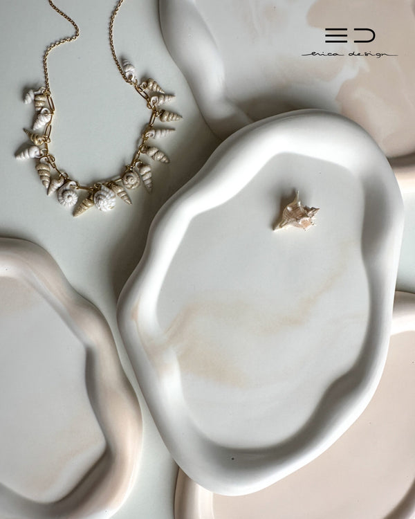 decorative tray (o)val | WHITE BEIGE