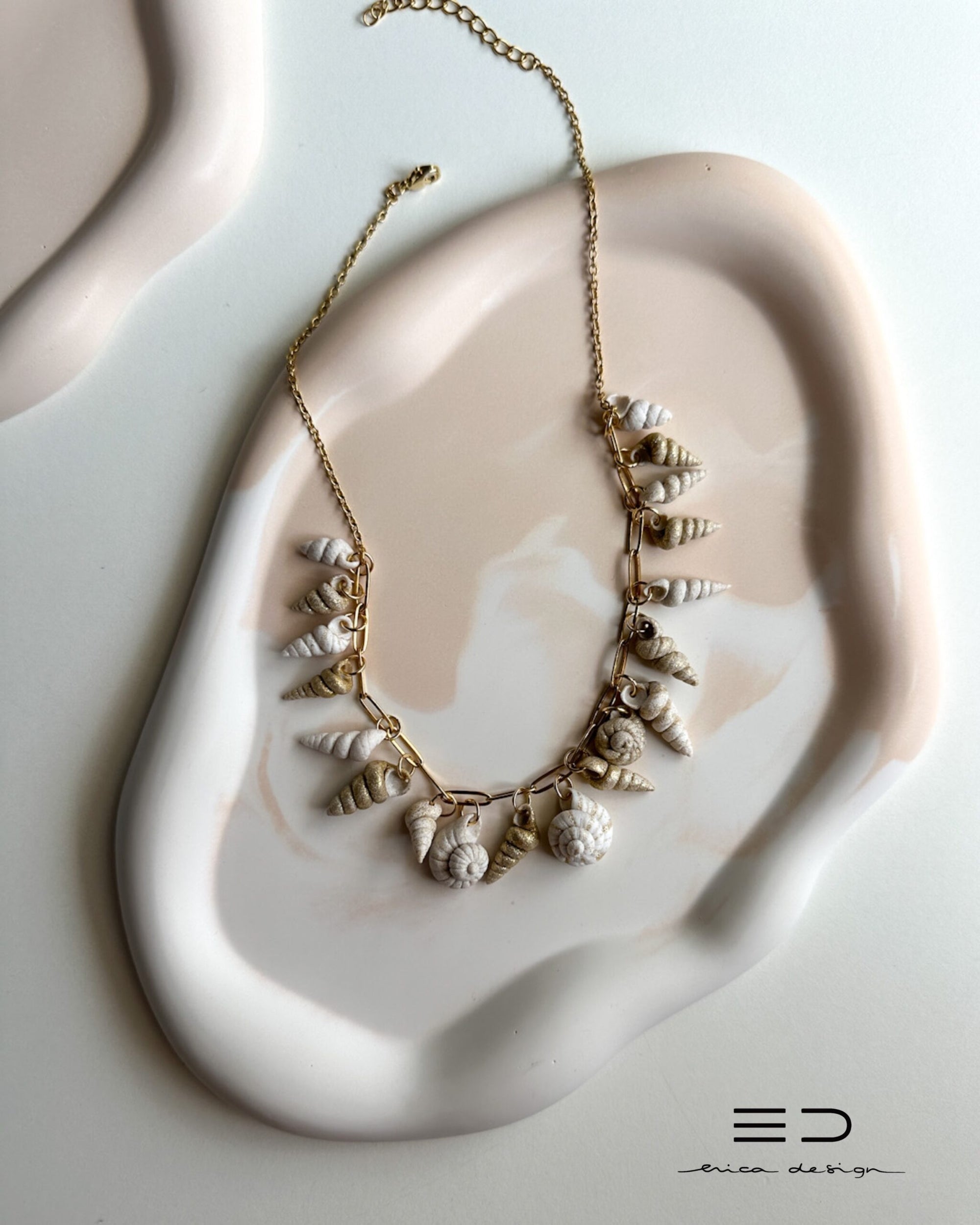 decorative tray wave | white beige