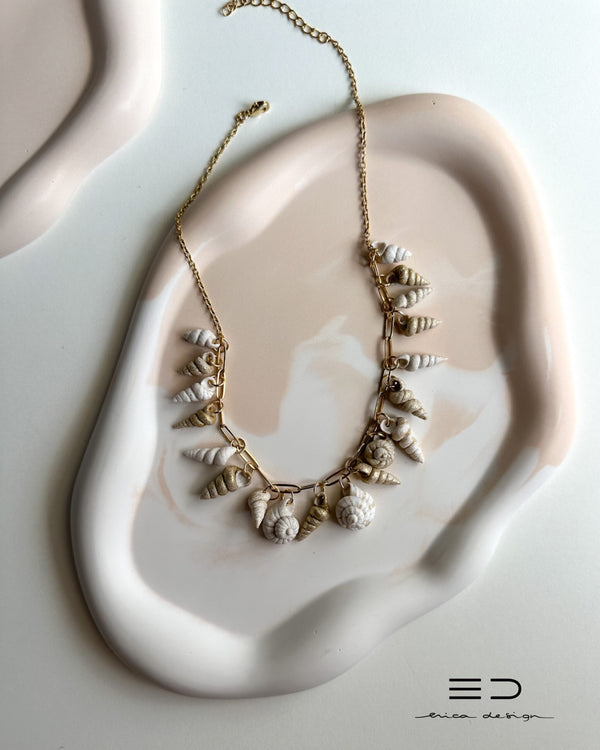 decorative tray wave | white beige