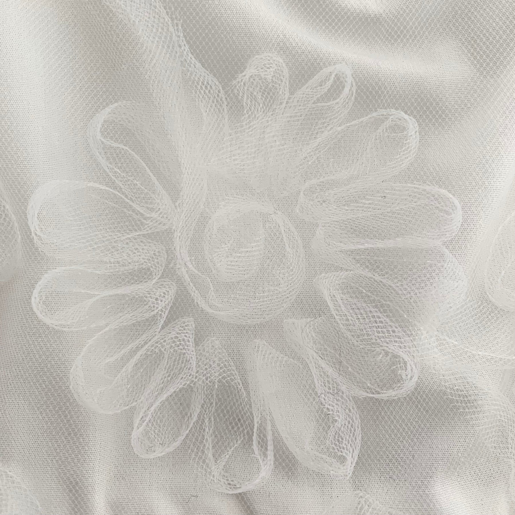 EMBROIDERED DAISY TULLE DRESS