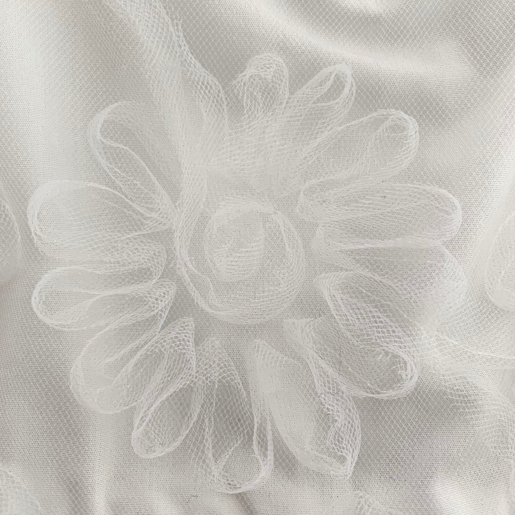 EMBROIDERED DAISY TULLE DRESS