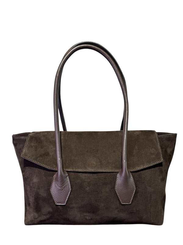 Borsa in Suede Urbano Colore Moka