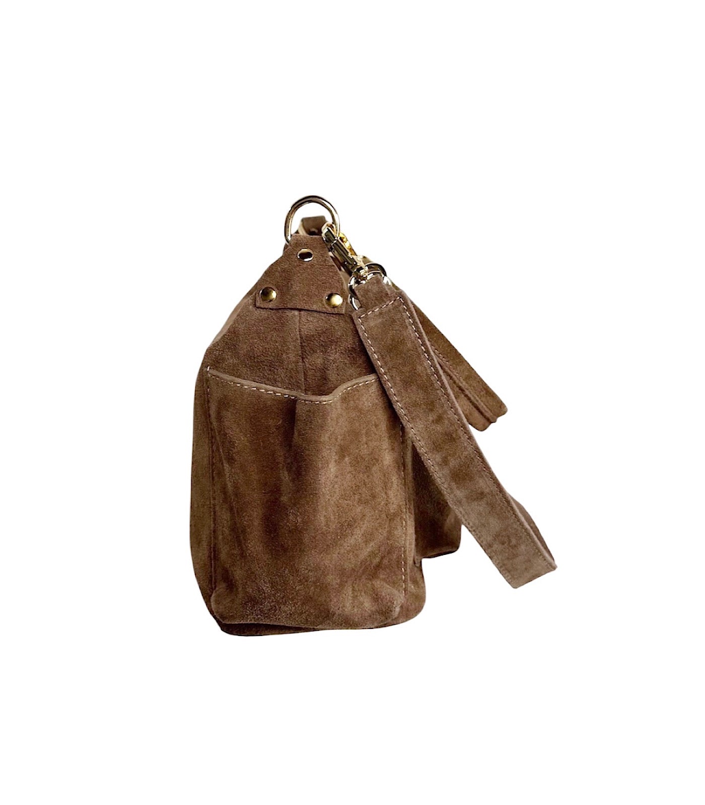 Baguette in suede taupe