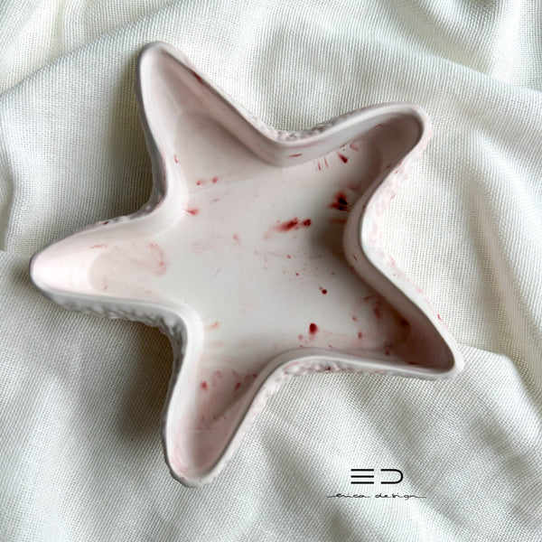 set | marble earrings + star tray