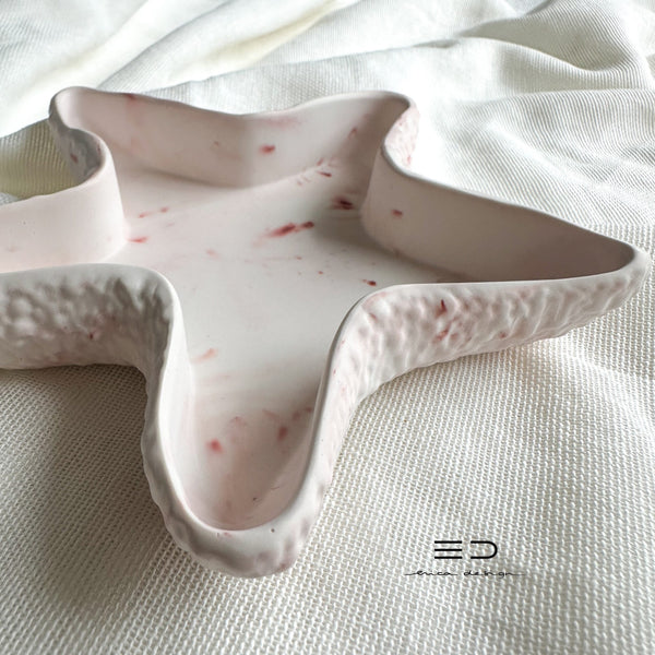 set | marble earrings + star tray