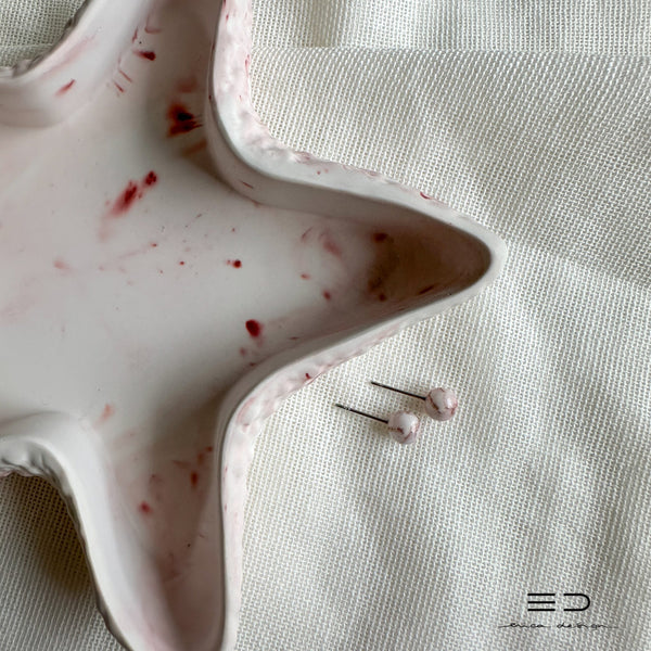 set | marble earrings + star tray