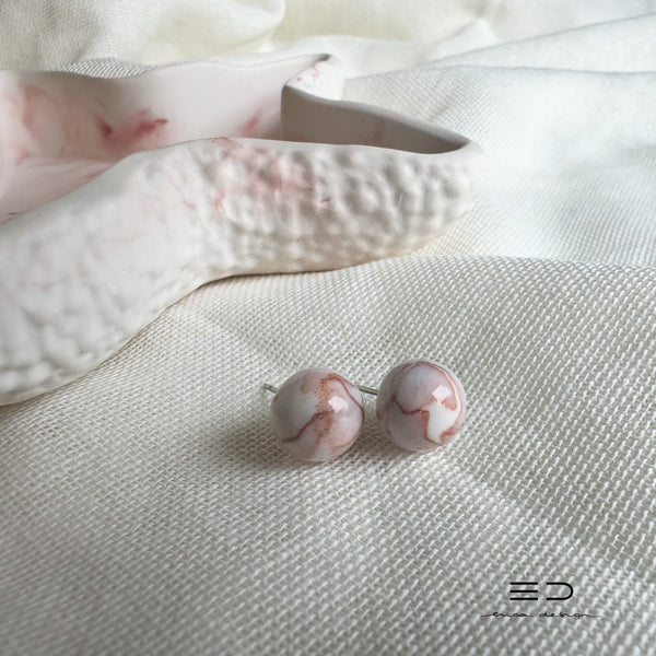 set | marble earrings + star tray