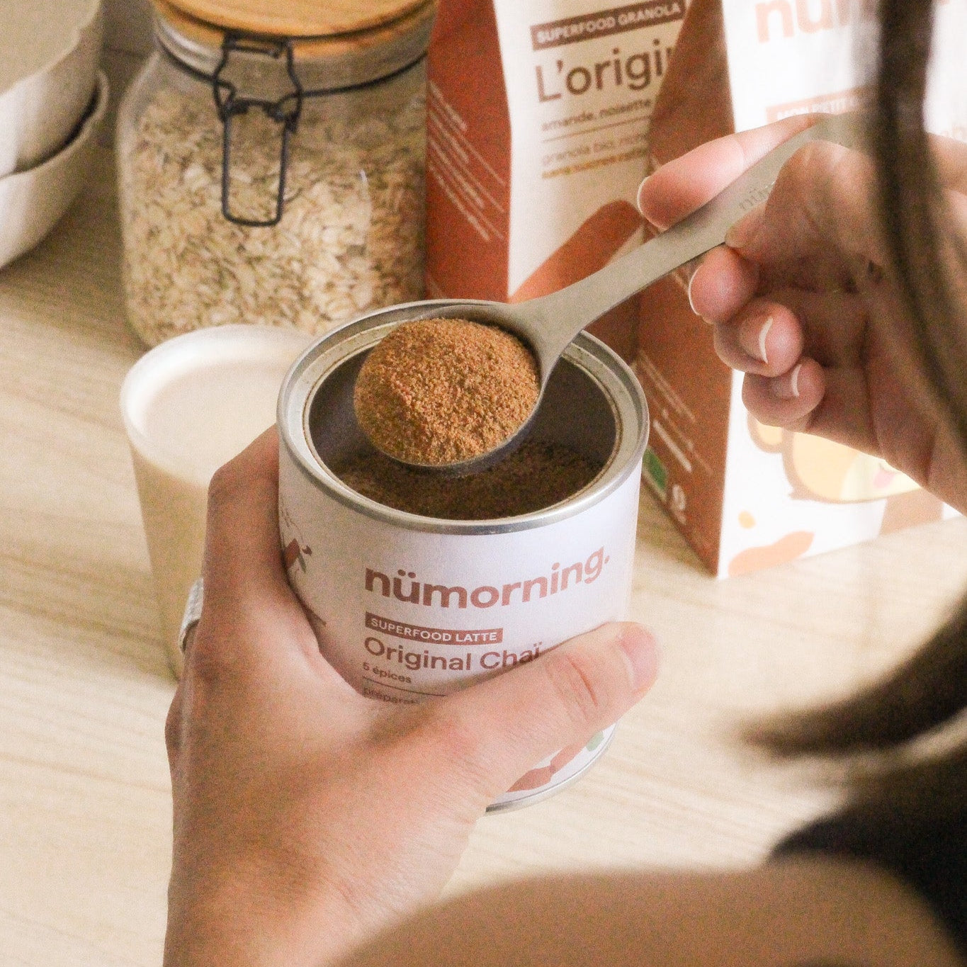 cuillère doseuse en acier pour chaï latte