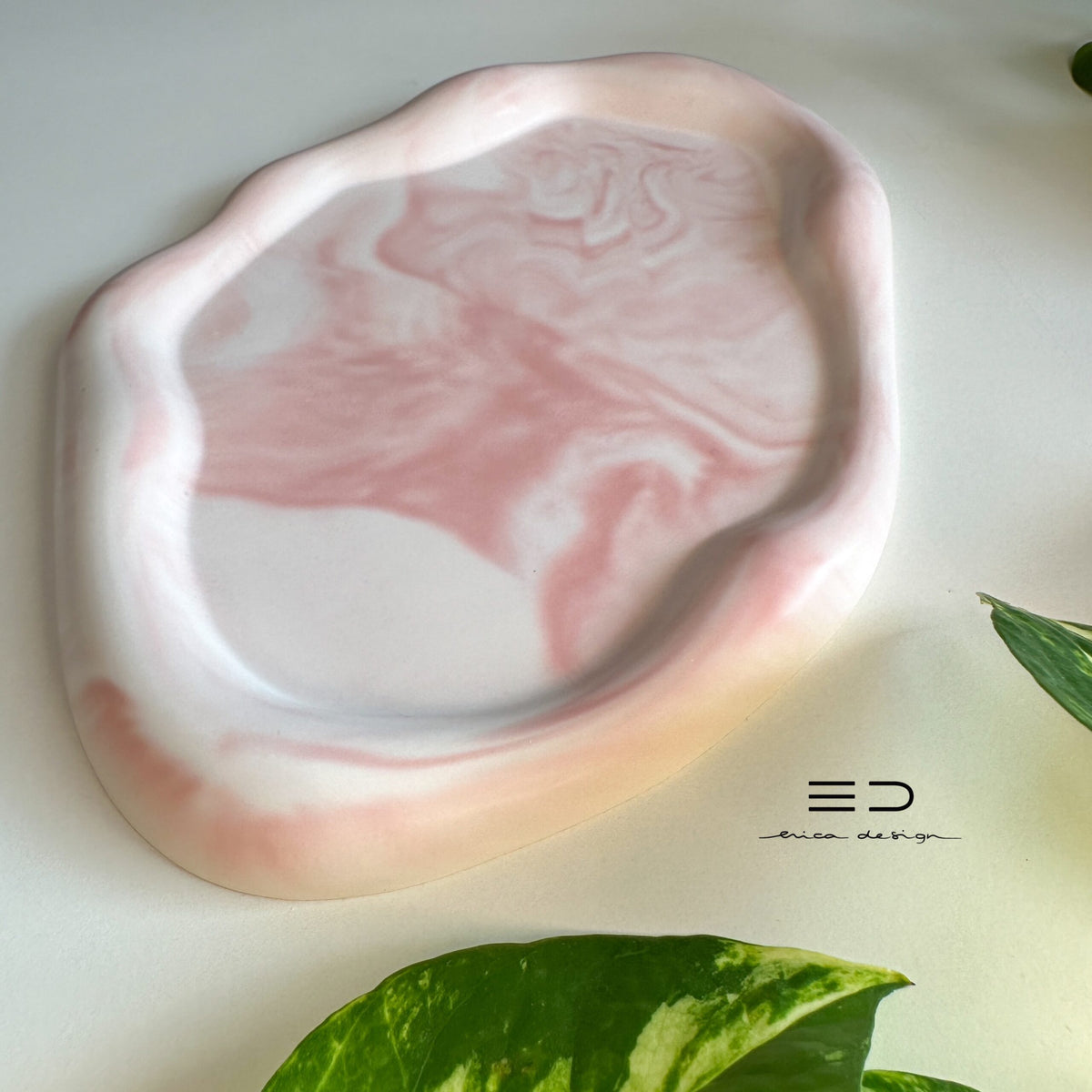 decorative tray wave | pink