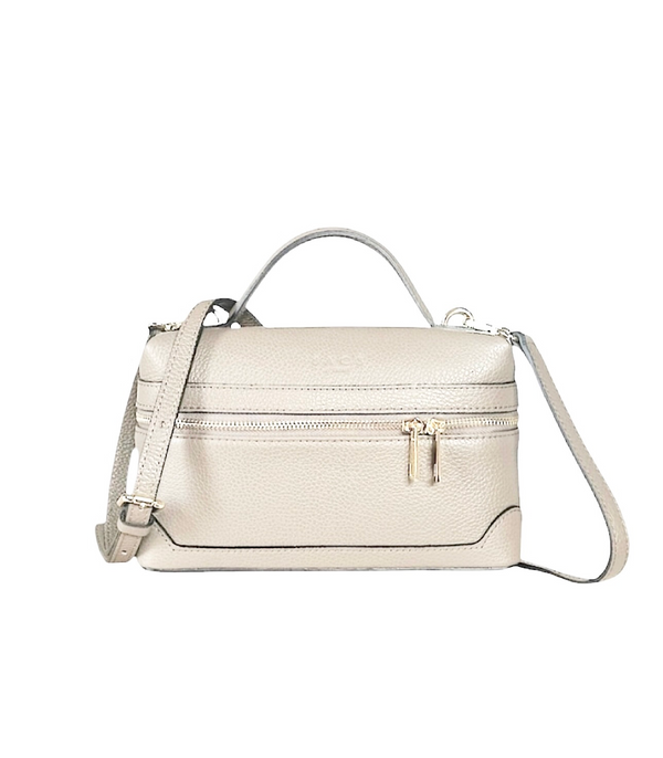 Bon Ton White Optical Real Leather