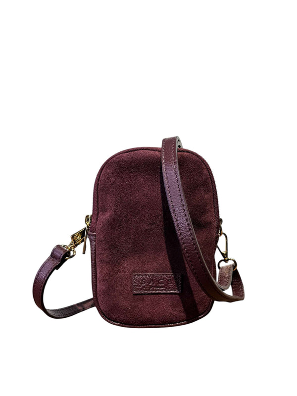 Micro Suede Wine Crossbody
