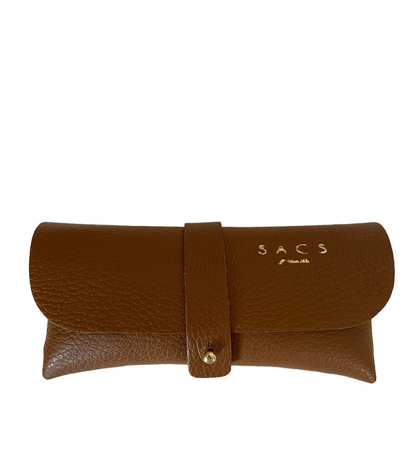 Custodia per occhiali in vera pelle con pelle