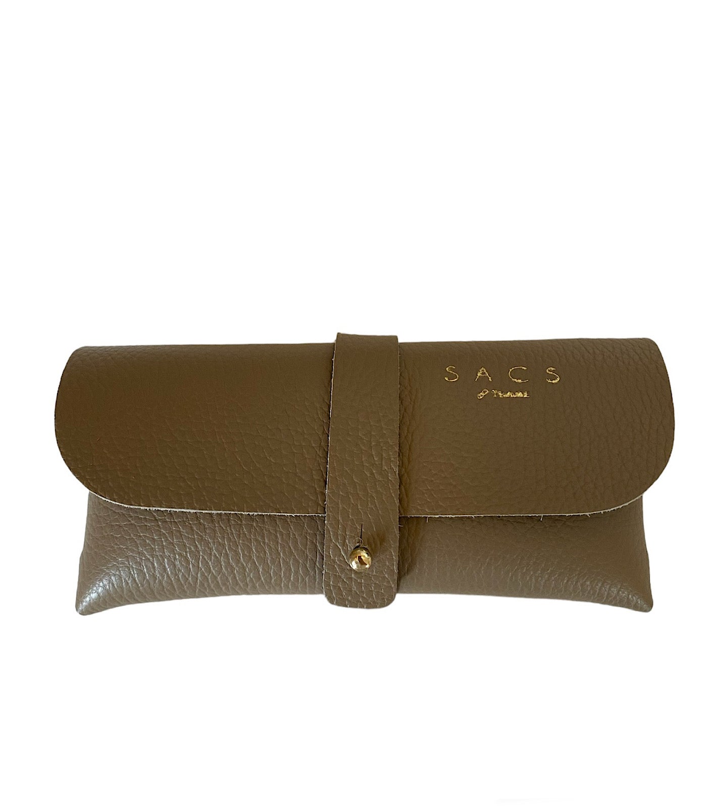Genuine Leather Glasses Case Dark Taupe