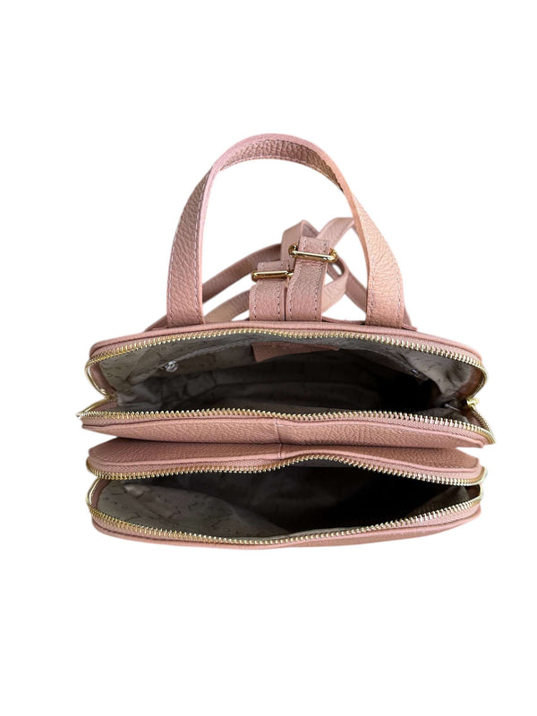 Zaino in Vera Pelle di Colore Rosa
