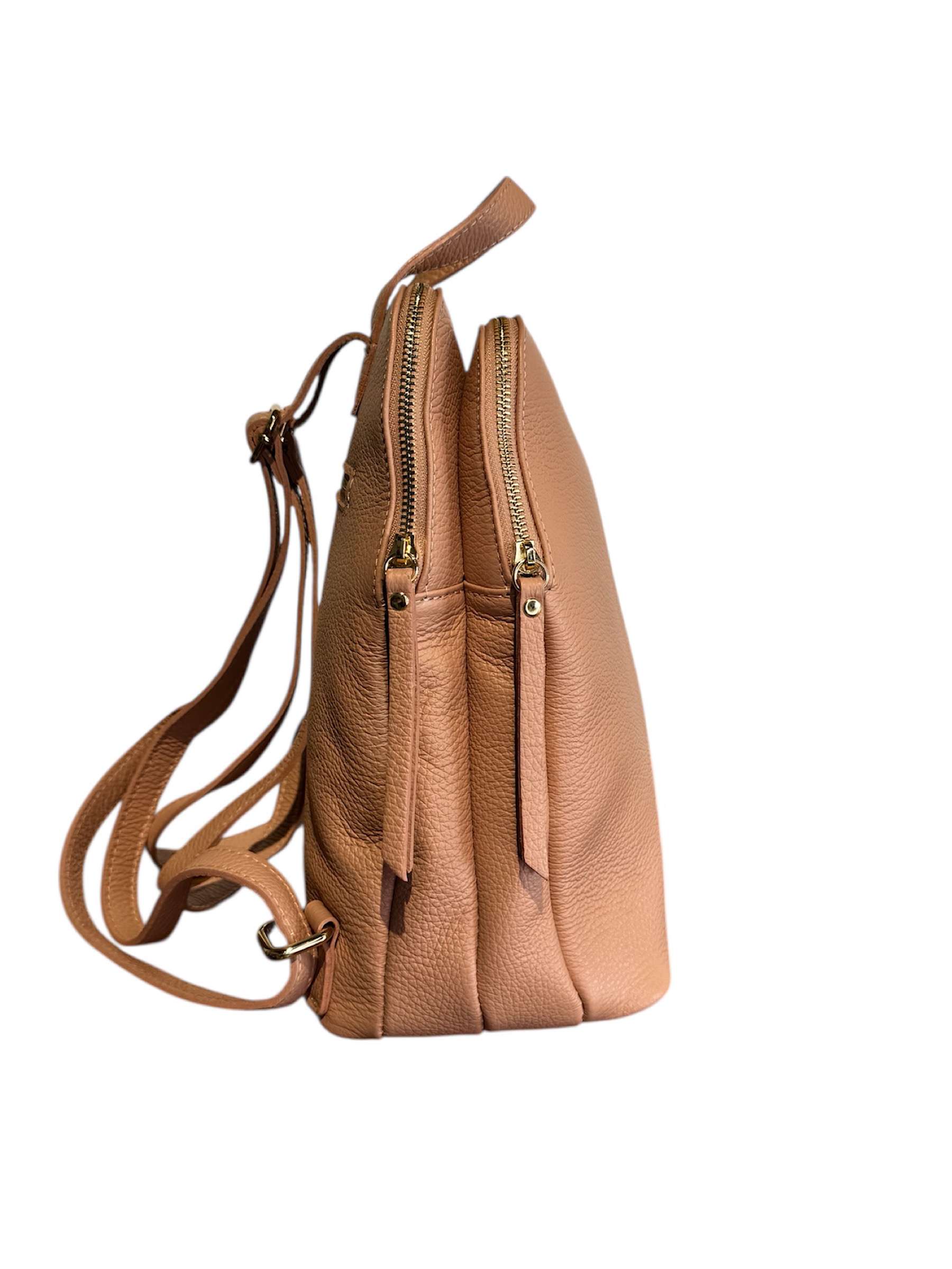 Zaino in Vera Pelle di Colore Rosa