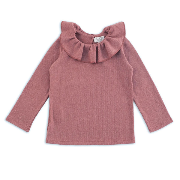 SWEATER WITH RUFFLED COLLAR