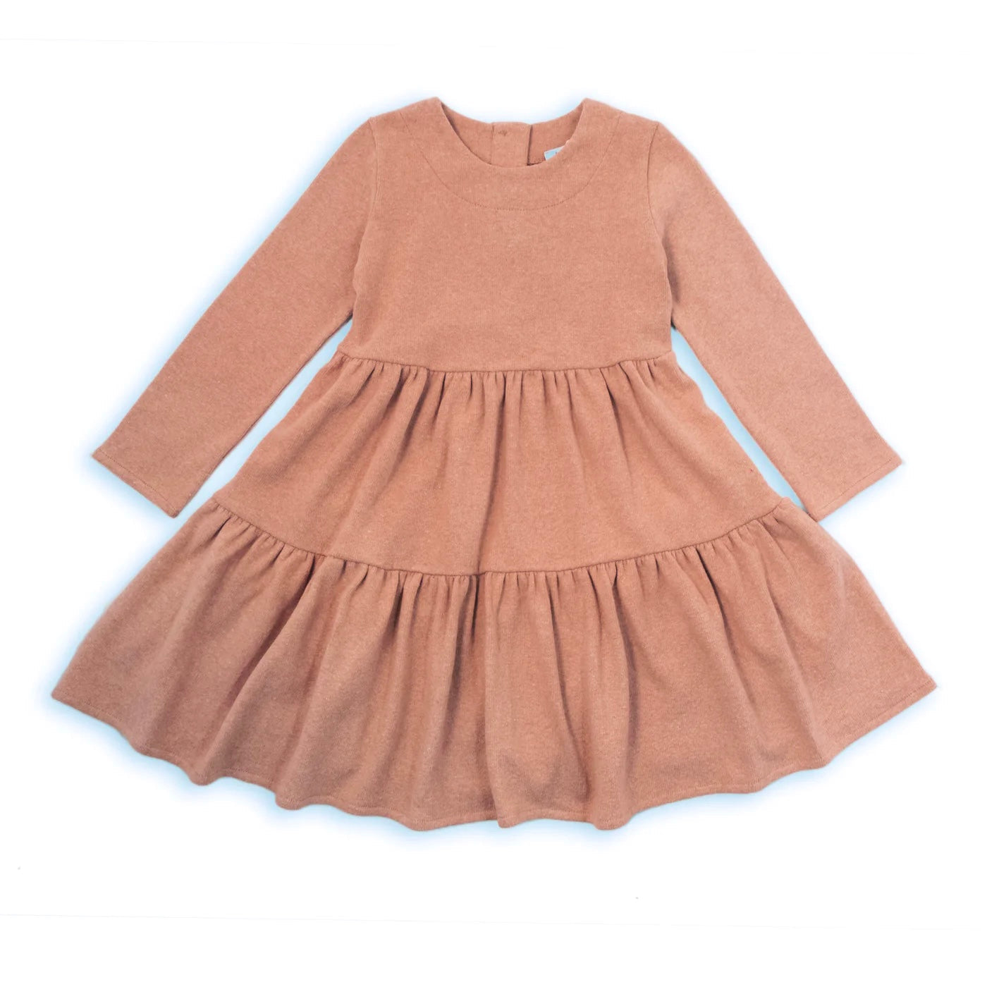 DRESS IN WARM COTTON WITH DOUBLE RUFFLE