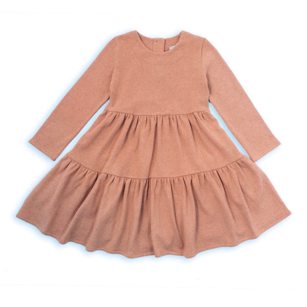 DRESS IN WARM COTTON WITH DOUBLE RUFFLE