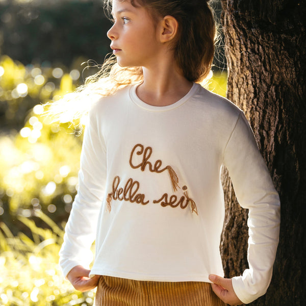 MAGLIA RICAMO CHE BELLA SEI