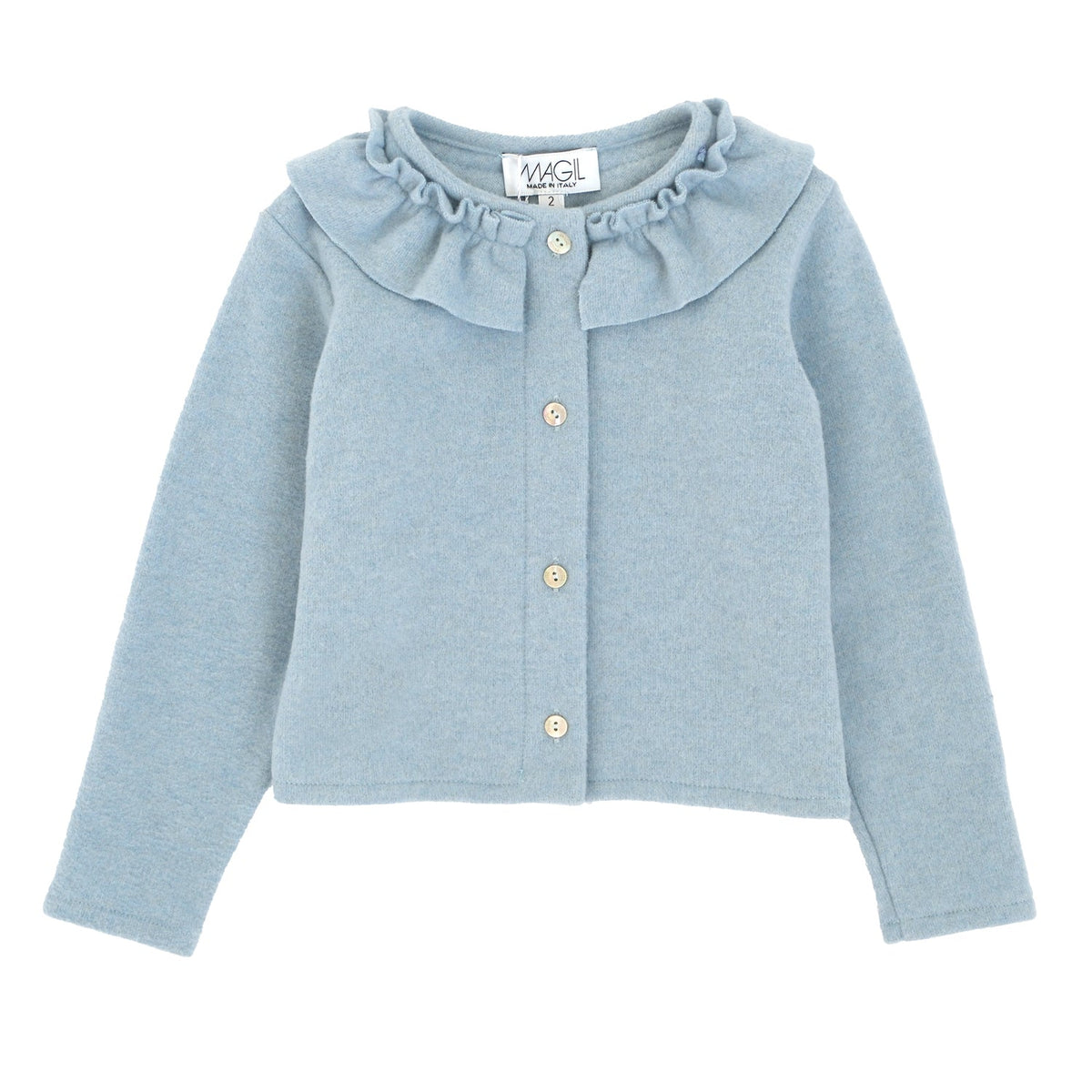 CARDIGAN PUNTO MILANO CON ROUCHES