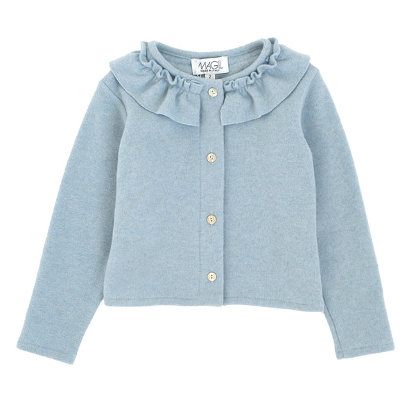 CARDIGAN PUNTO MILANO CON ROUCHES