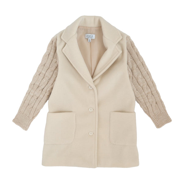 CAPPOTTO CON MANICHE IN MAGLIA