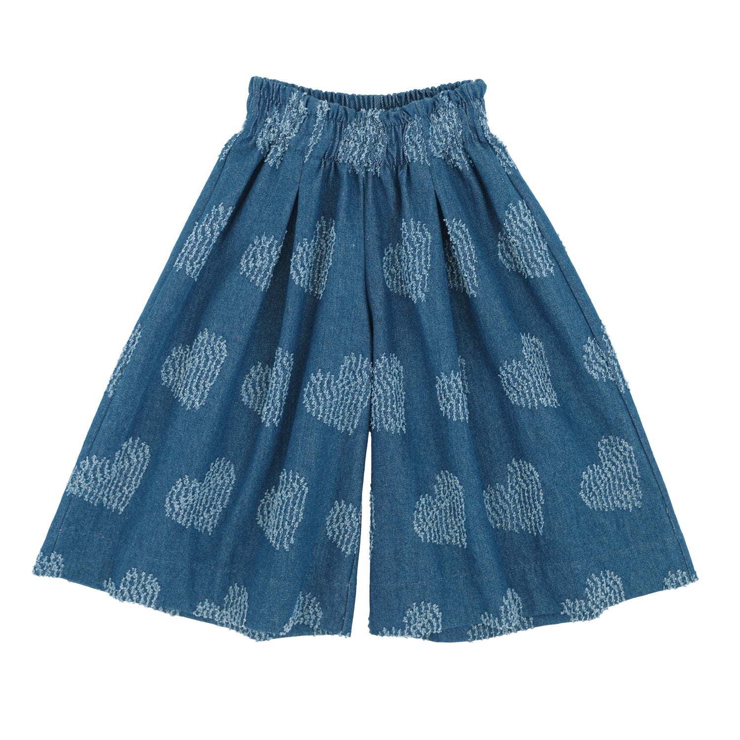 PANTALONE AMPIO IN JEANS CON CUORI