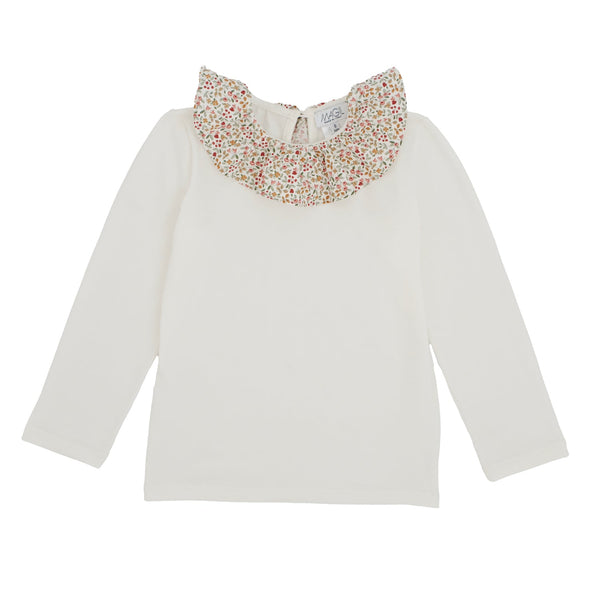 T-SHIRT COLLETTO FIORELLINO