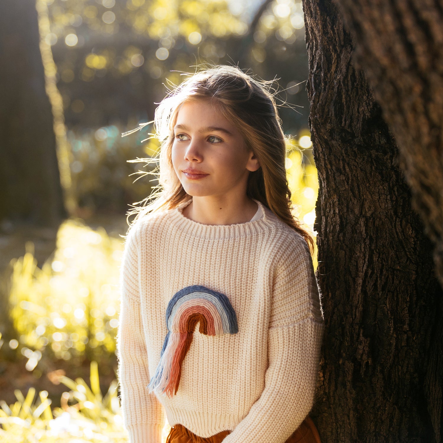 MAGLIONE RICAMO ARCOBALENO