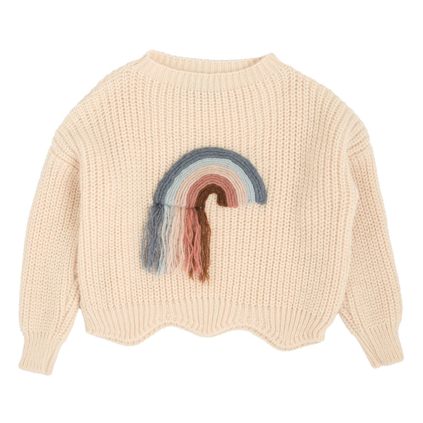 MAGLIONE RICAMO ARCOBALENO