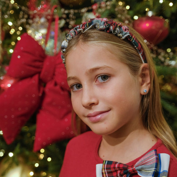 CERCHIETTO ARRICCIATO SCOZZESE ROSSO