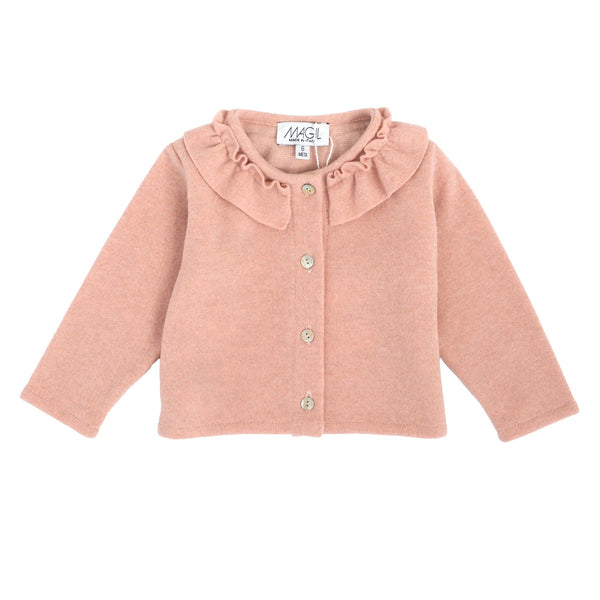 CARDIGAN PUNTO MILANO CON ROUCHES