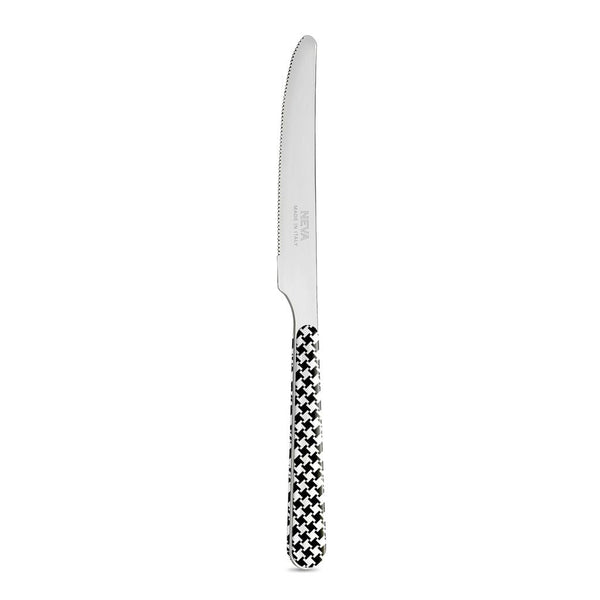 6 Table Knives - Black Houndstooth BD14016K