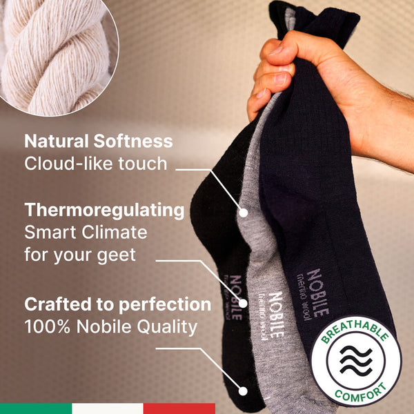 Solid Color Merino Wool Sports Sock