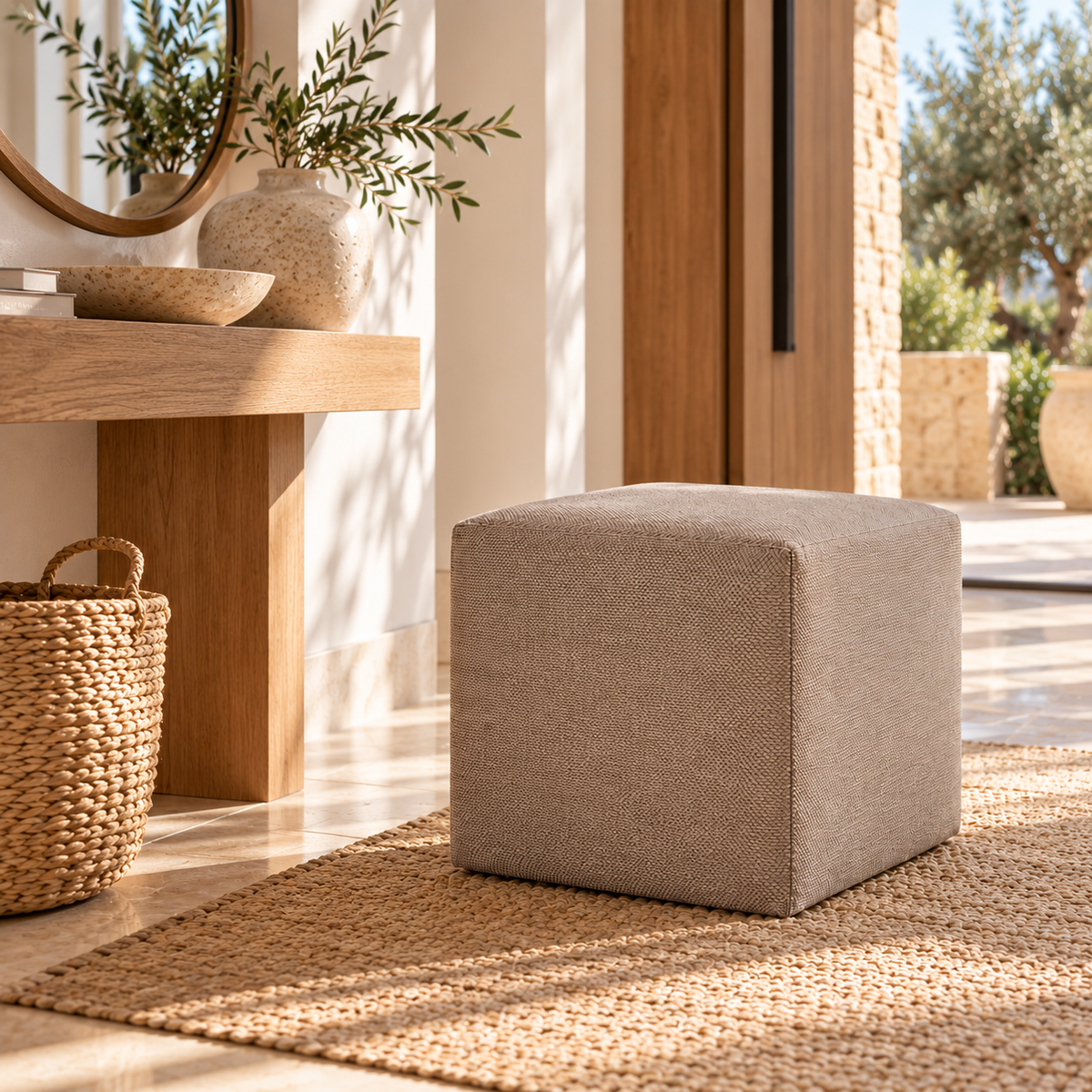 DADO TEX 35, Cotton Footstool with Zip 35x35 h35