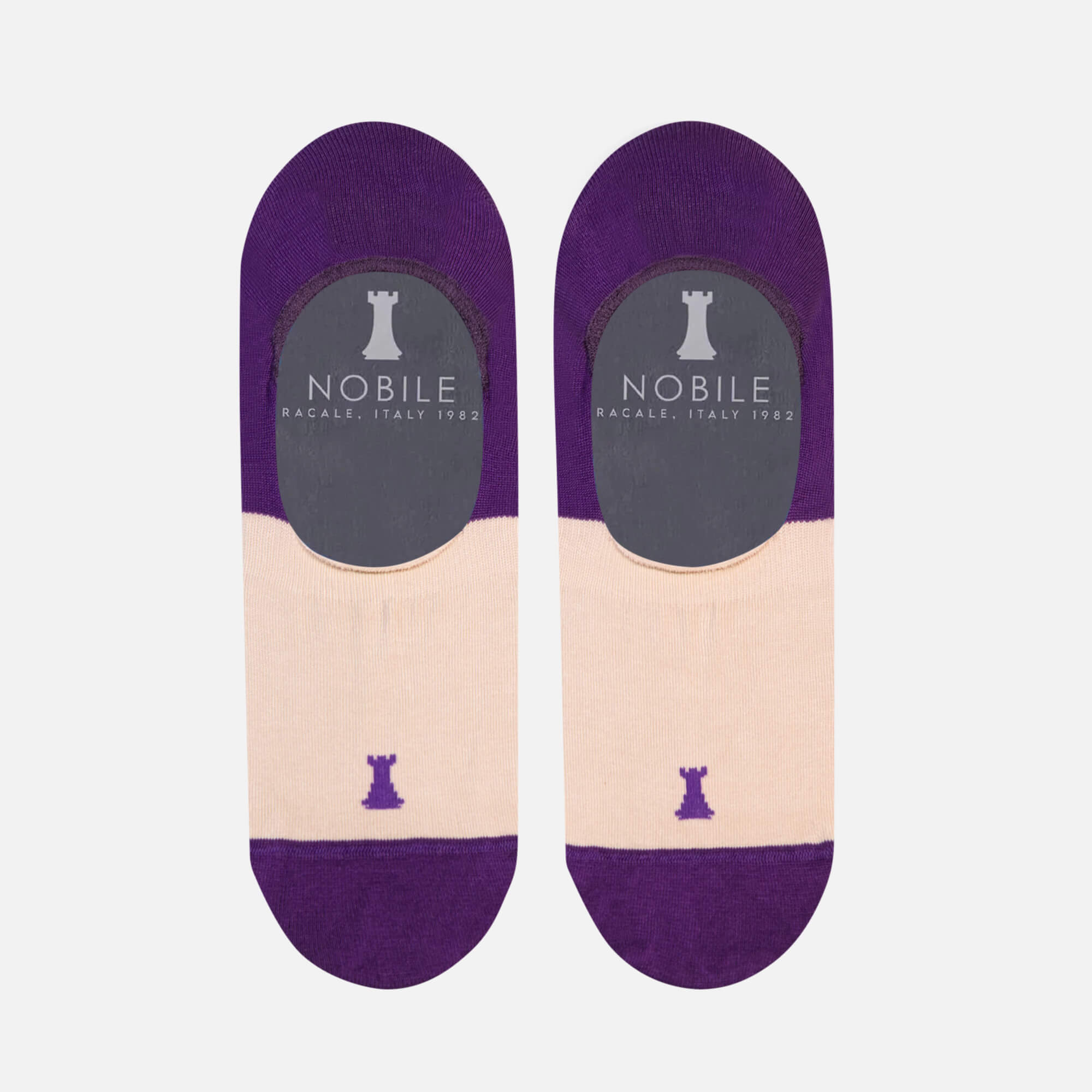 Bicolor invisible socks in pure Filoscozia®