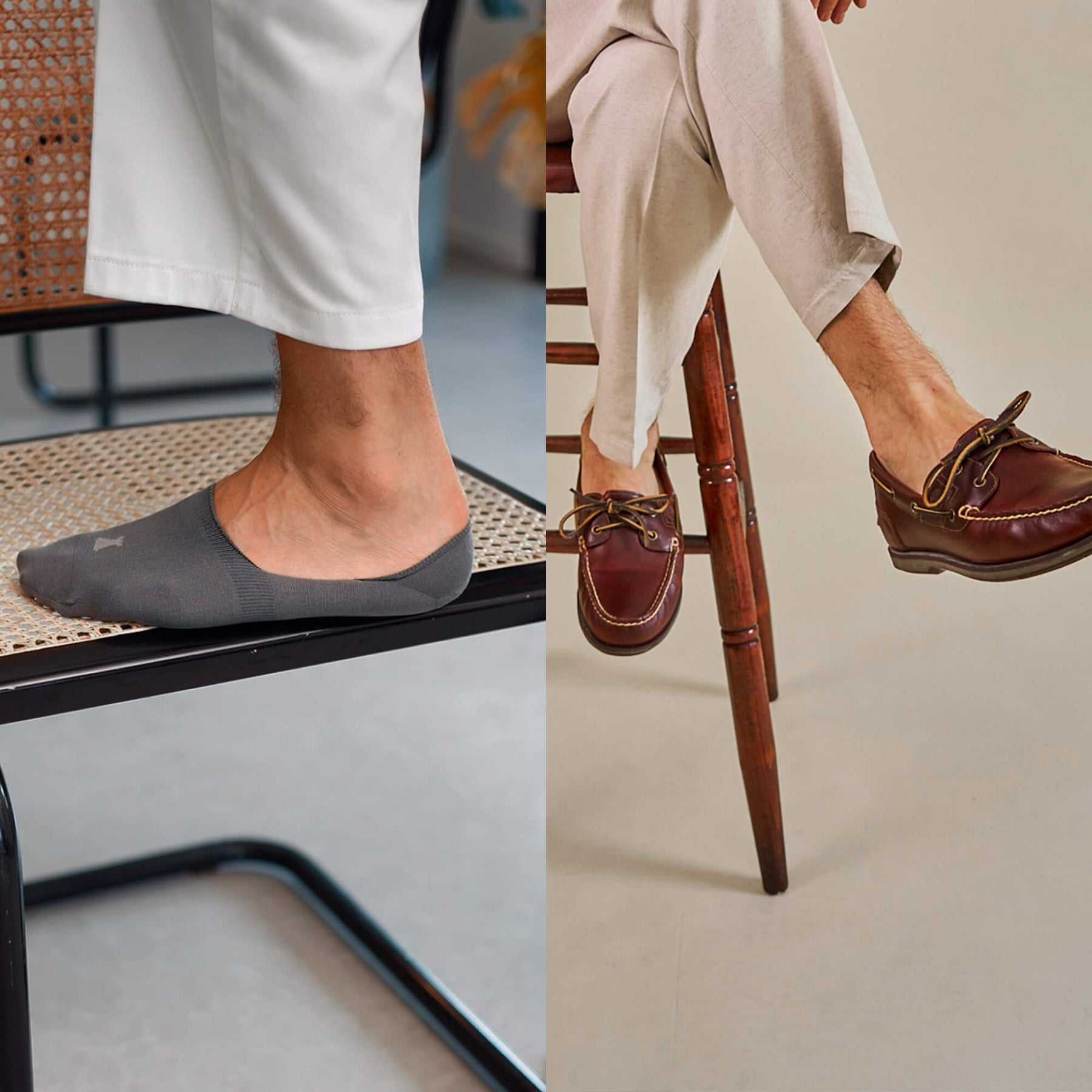 Bicolor invisible socks in pure Filoscozia®