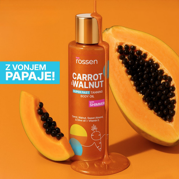 Olio per il Corpo per un Abbronzatura Più Veloce con GLITTER
