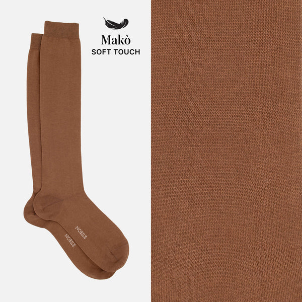 Jasmine - Long solid color socks in soft Makò cotton
