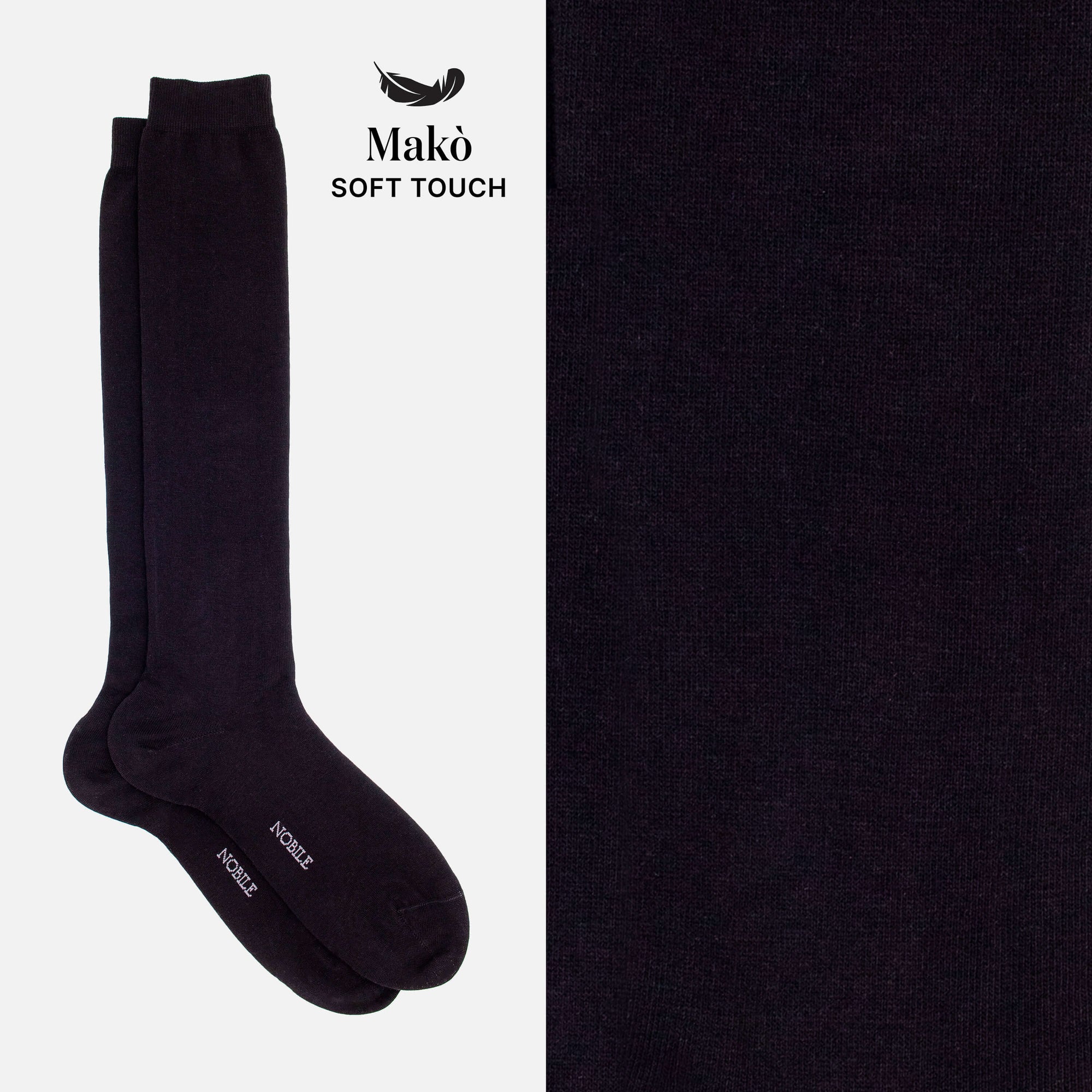 Jasmine - Long solid color socks in soft Makò cotton
