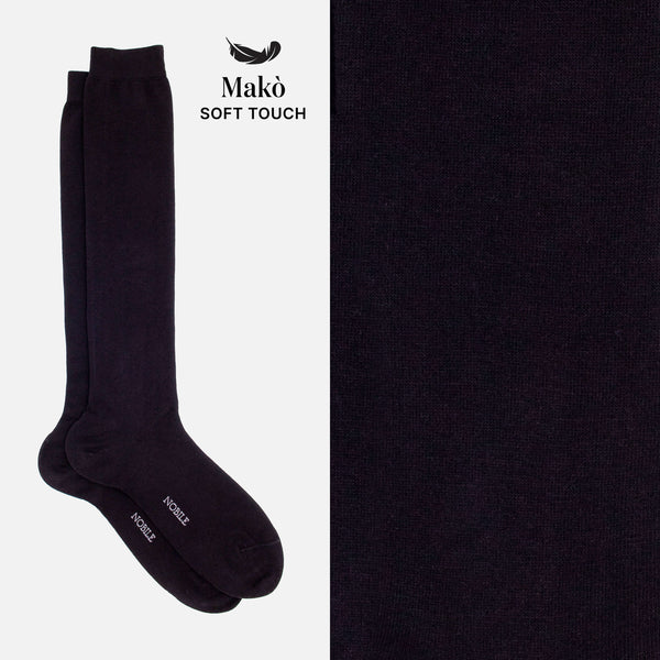 Jasmine - Long solid color socks in soft Makò cotton