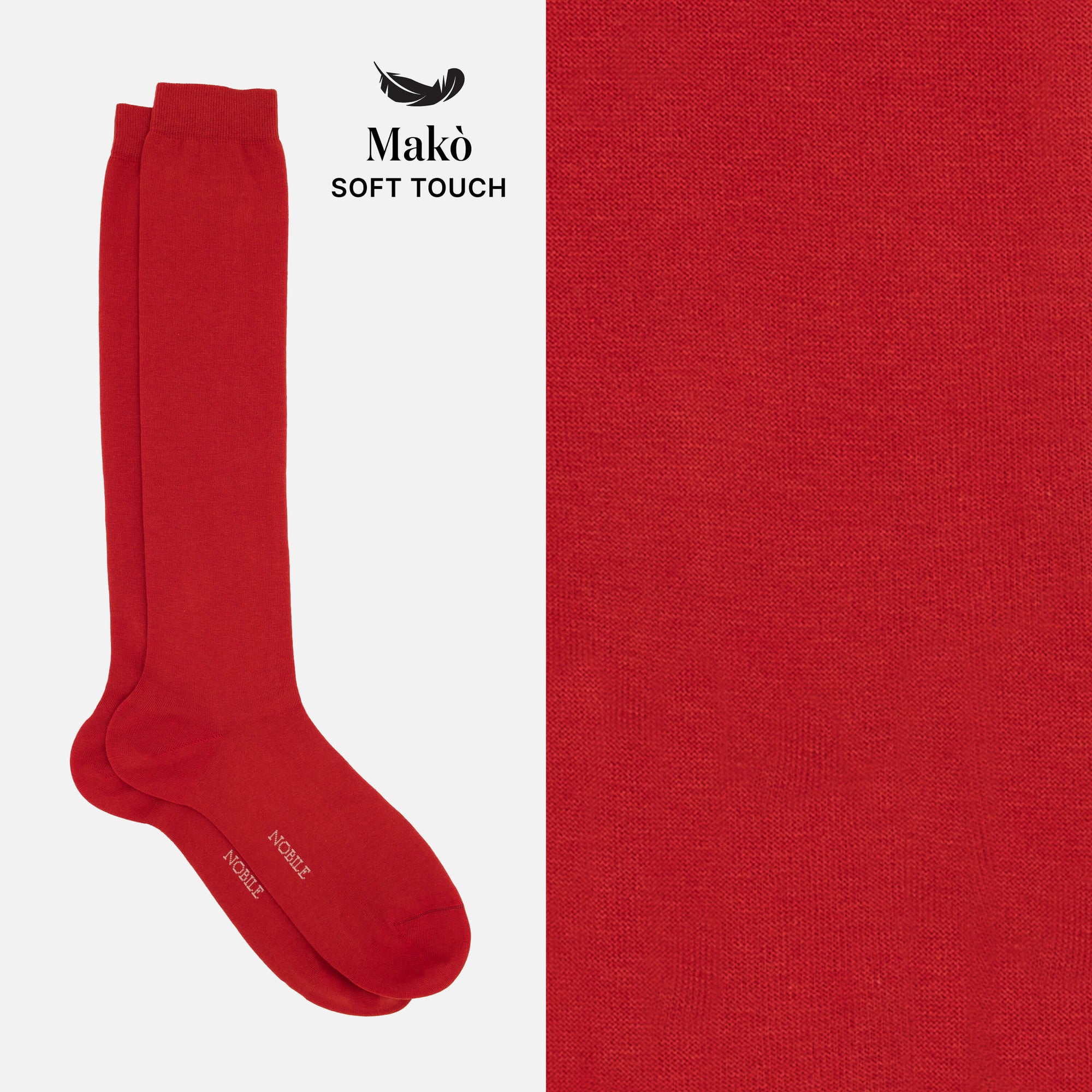 Jasmine - Long solid color socks in soft Makò cotton