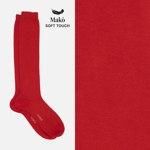 Jasmine - Long solid color socks in soft Makò cotton