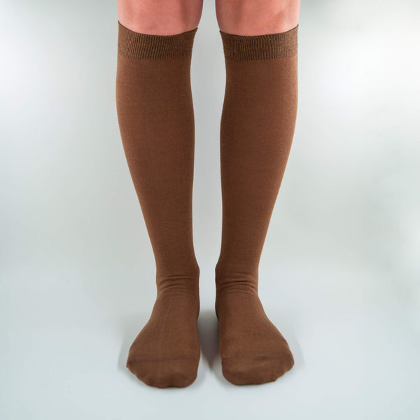 Jasmine - Long solid color socks in soft Makò cotton