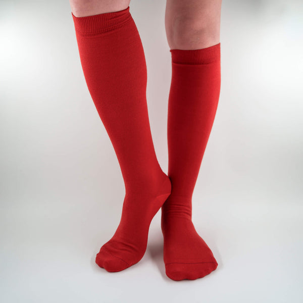 Jasmine - Long solid color socks in soft Makò cotton