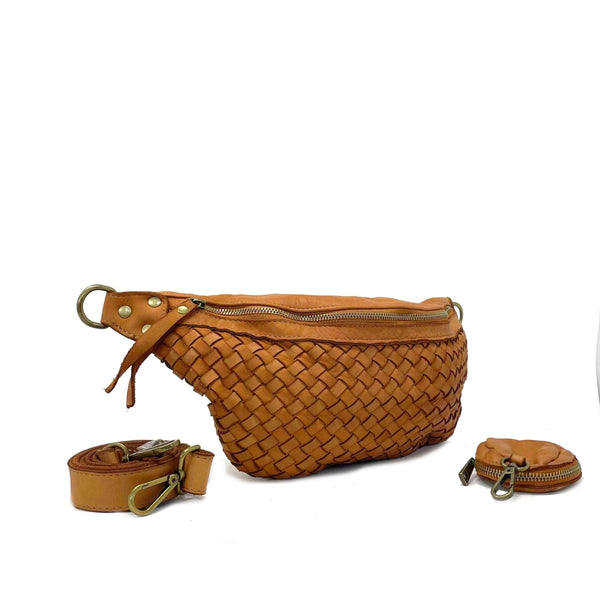 Marsupio Unisex in Pelle Morbida Stile Vintage indossabile a Tracolla - K036