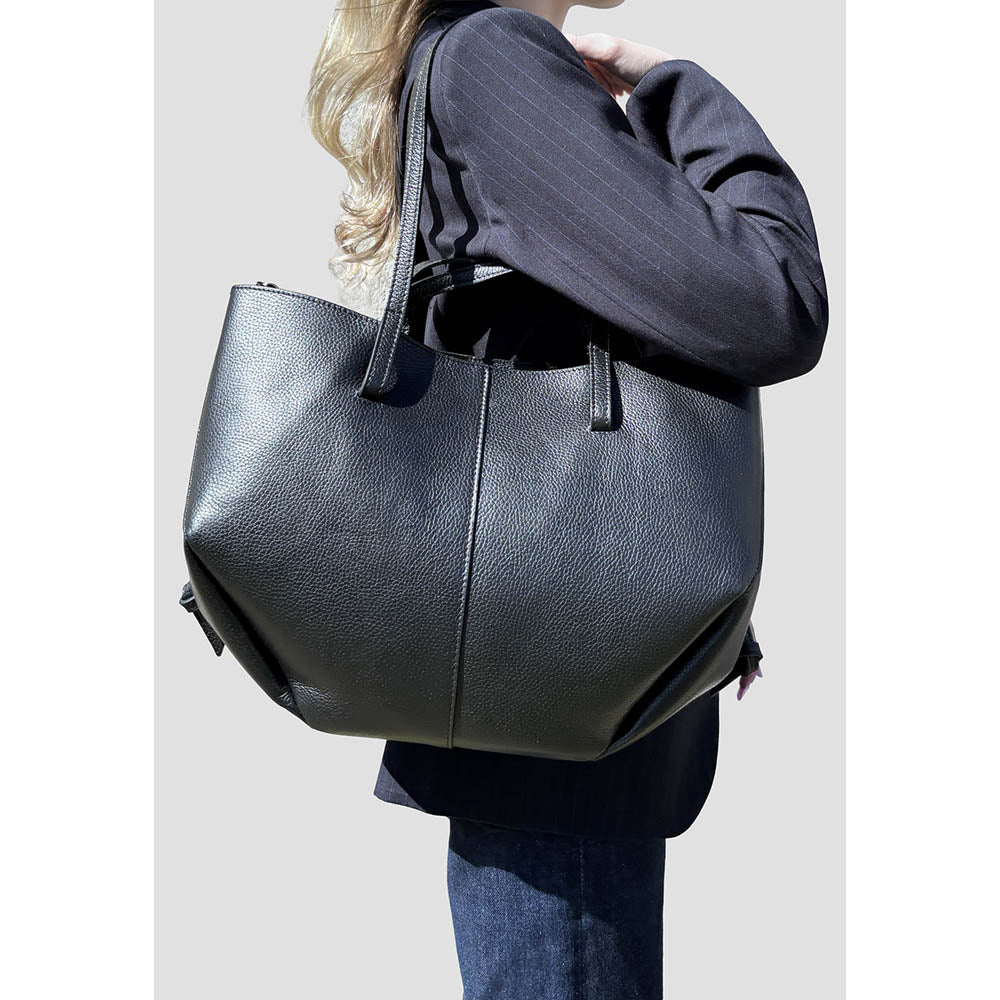 Women's Leather Dollar Shoulder Shopper Bag - ART. K100