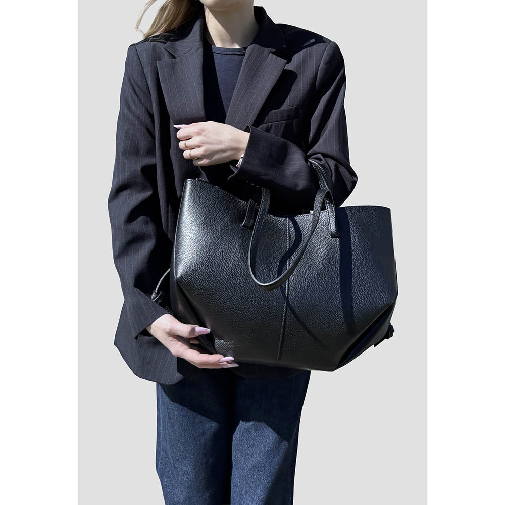 Women's Leather Dollar Shoulder Shopper Bag - ART. K100