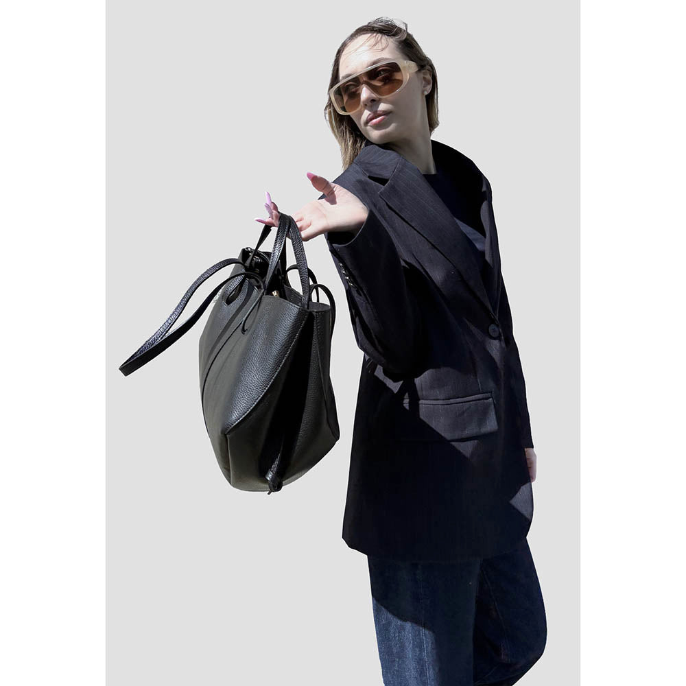 Women's Leather Dollar Shoulder Shopper Bag - ART. K100