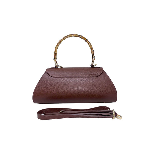 Elegant Women's Handbag with Bamboo Handle in Crumpled Leather - ART. K101